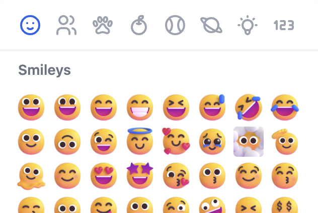 Microsoft 3D Emoji Picker